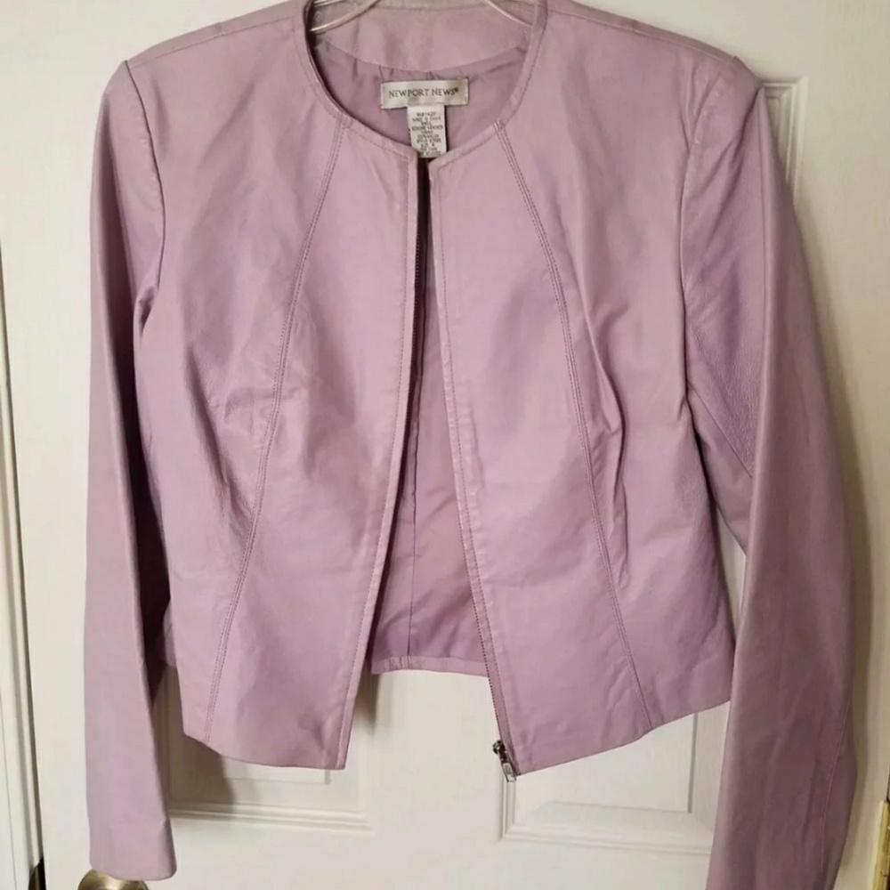 Lilac Purple Leather Jacket